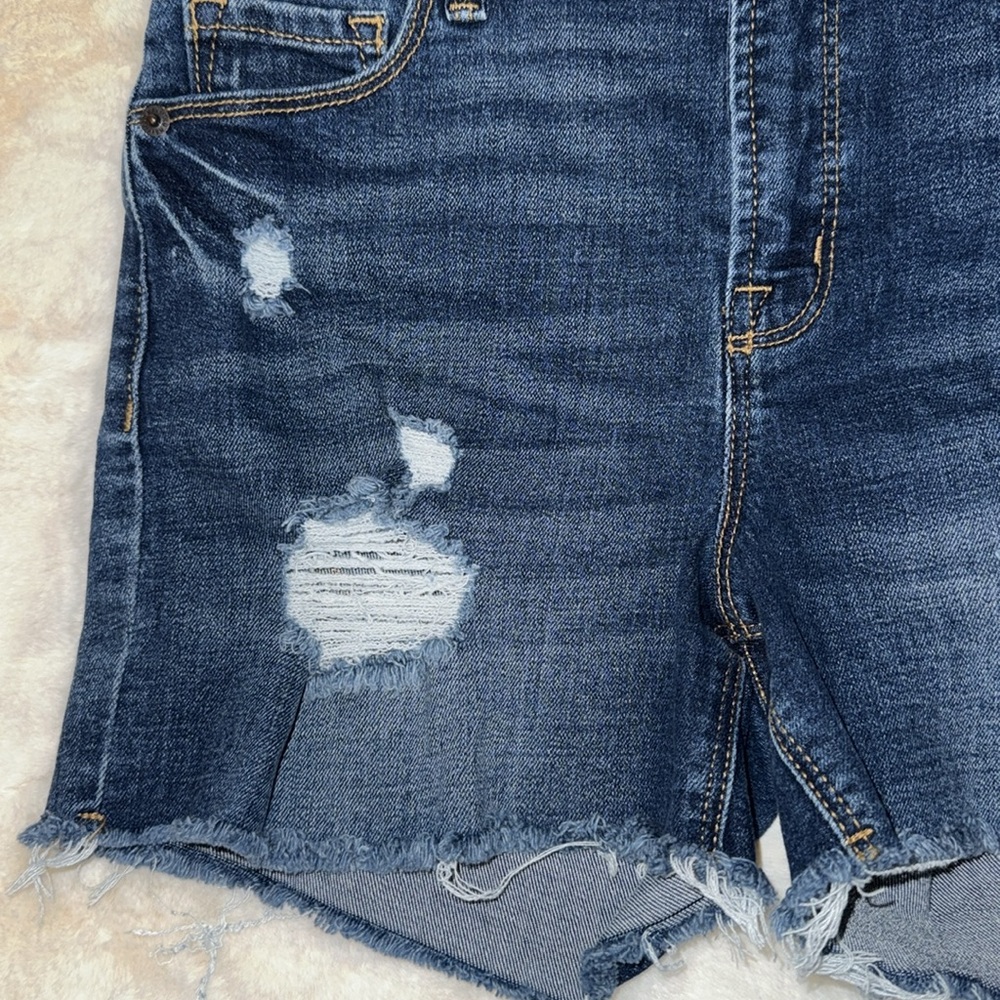 Old Navy High Rise Distressed Stretch Denim Jean Shorts - Women’s 2 - Picture 3 of 8